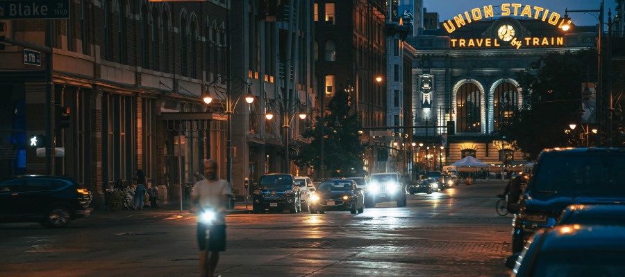 Denver CO at night