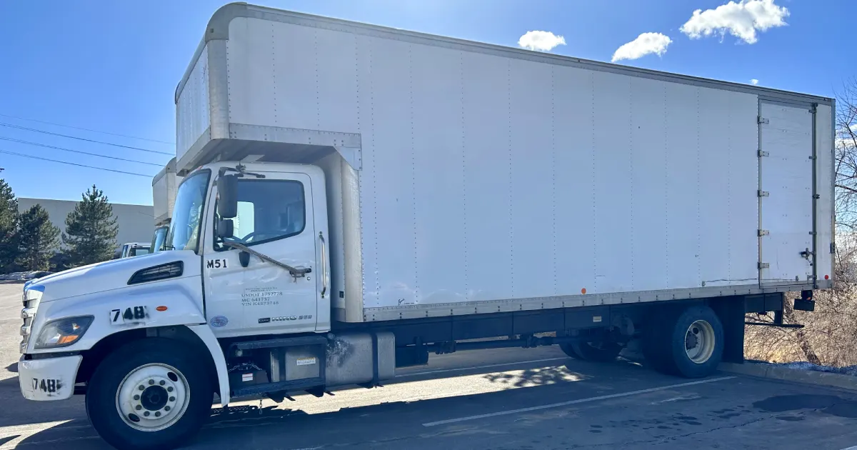 A moving truck parked at the depot in denver