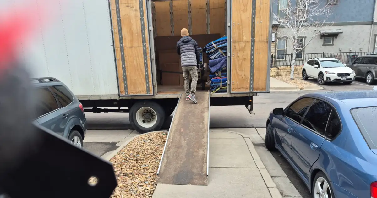 a highlands ranch moving company loading up a clients household belongings